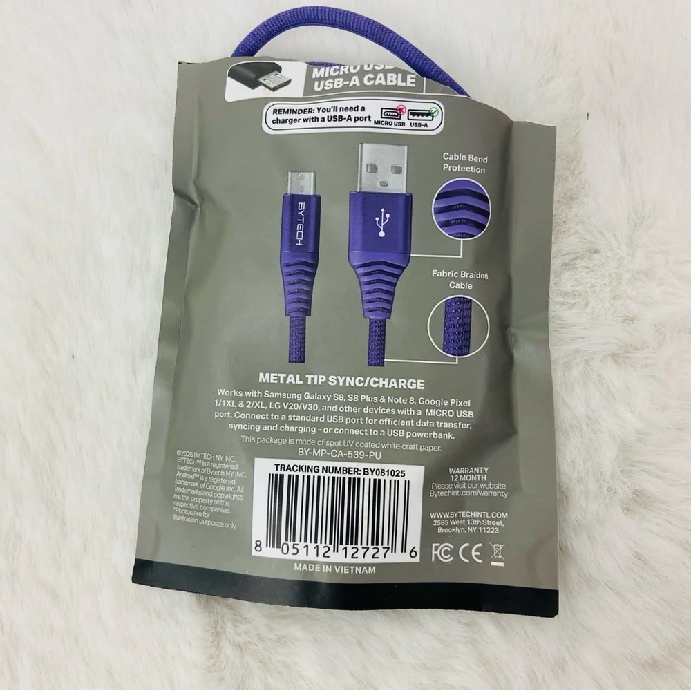 Premium 6ft Micro USB Cable - Purple